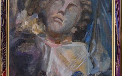Canvas, oil «Still life with Apollon»